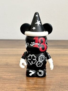 Disney 2013 Poster Art Series May Luck Black Mickey Mouse Vinylmation Figure Toy